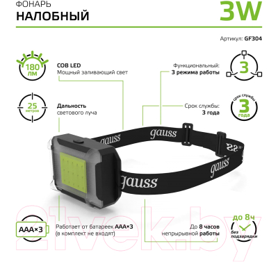 Изображение товара Фонарь Gauss GFL304 / GF304