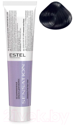 Крем-краска для волос Estel Sensation De Luxe 1/0 (черный классический)
