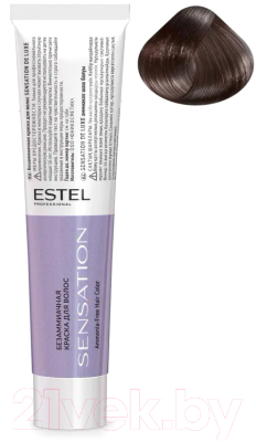 Крем-краска для волос Estel Sensation De Luxe 5/17 (светлый шатен пепельно-коричневый)