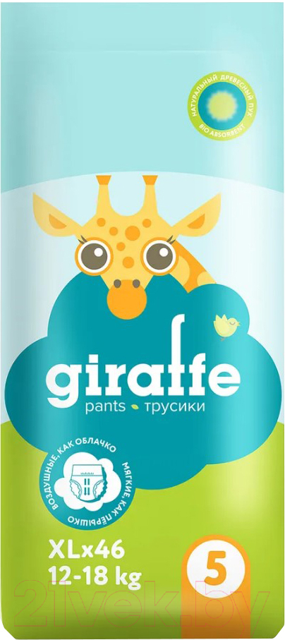 Подгузники-трусики детские Lovular Giraffe XL 12-18кг / 429711