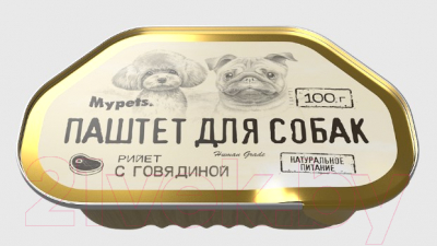 Изображение товара Влажный корм для собак Mypets Паштет из говядины / 40444 (12x100г)