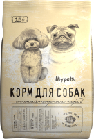 Сухой корм для собак Mypets Для миниатюрных пород с телятиной и олениной / 470124 (1.5кг) - 
