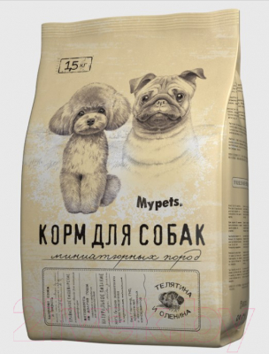 Сухой корм для собак Mypets Для миниатюрных пород с телятиной и олениной / 470124 (1.5кг)