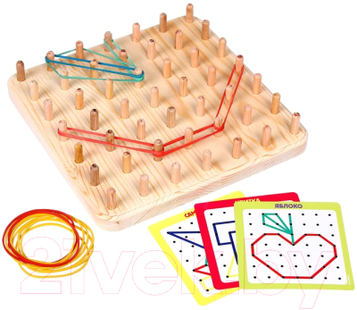 Бизиборд Лесная мастерская Геоборд с карточками / 9279037