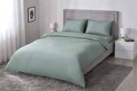 Комплект постельного белья Моё бельё Сатин Дуэт / 061142 (серо-зеленый ) - 