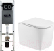 Унитаз подвесной с инсталляцией WeltWasser Amberg 350 ST + Nesenbach 004 GL-WT + Amberg RD-BL - 
