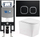 Унитаз подвесной с инсталляцией WeltWasser Amberg 497 + Nesenbach 004 GL-WT + Amberg RD-BL - 