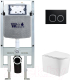 Унитаз подвесной с инсталляцией WeltWasser Amberg 497 ST + Nesenbach 004 GL-WT + Amberg RD-BL - 