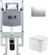 Унитаз подвесной с инсталляцией WeltWasser Amberg 497 ST + Nesenbach 004 GL-WT + Amberg RD-CR - 