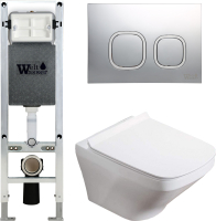 

Унитаз подвесной с инсталляцией WeltWasser, Amberg 350 ST + Hofbach 004 GL-WT + Amberg RD-CR