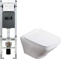 

Унитаз подвесной с инсталляцией WeltWasser, Amberg 350 ST + Hofbach 004 GL-WT + Amberg RD-WT