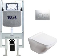 

Унитаз подвесной с инсталляцией WeltWasser, Amberg 497 ST + Hofbach 004 GL-WT + Amberg RD-MT CR