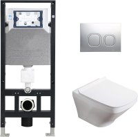 

Унитаз подвесной с инсталляцией WeltWasser, Amberg 506 + Hofbach 004 GL-WT + Amberg RD-MT CR