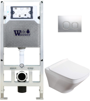 

Унитаз подвесной с инсталляцией WeltWasser, Amberg 506 ST + Hofbach 004 GL-WT + Amberg RD-MT CR