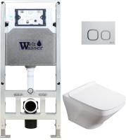 

Унитаз подвесной с инсталляцией WeltWasser, Amberg 506 ST + Hofbach 004 GL-WT + Amberg RD-WT