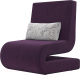 Кресло мягкое Лига Диванов Волна (велюр фиолетовый/подушки велюр серый с узором) - 