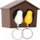 Ключница настенная Qualy Duo Sparrow / QL10124-BN-WH-YW (коричневый/белый/желтый) - 