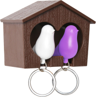 Ключница настенная Qualy Duo Sparrow / QL10124-BN-WH-PU (коричневый/белый/фиолетовый) - 
