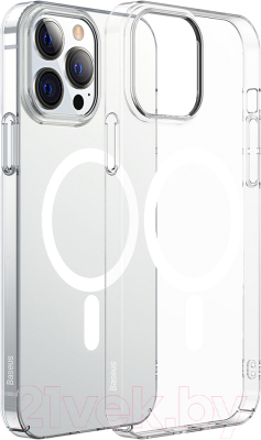 Чехол-накладка Baseus  Crystal Magnetic Phone Case для iPhone 13 Pro / ARJT000102 (с защитным стеклом)