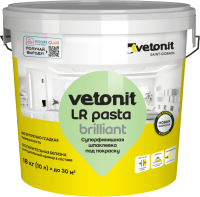 Шпатлевка готовая WEBER Vetonit LR Pasta Brilliant (18кг) - 