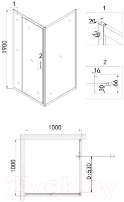 Душевой уголок Niagara 100x100 NG-83-10AB-A100B