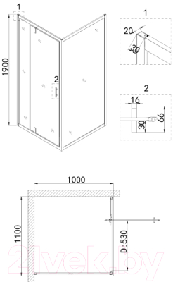 Душевой уголок Niagara 110x100 NG-83-11AB-A100B