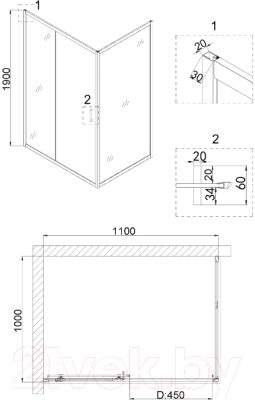 Душевой уголок Niagara 110x100 NG-82-11AB-A100B