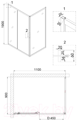 Душевой уголок Niagara 110x90 NG-82-11AB-A90B