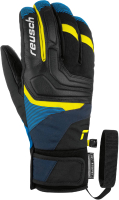 Перчатки лыжные Reusch Strike R-Tex Xt / 6101206-7800 (р-р 8, Black/Dress Blue/Safety Yellow) - 