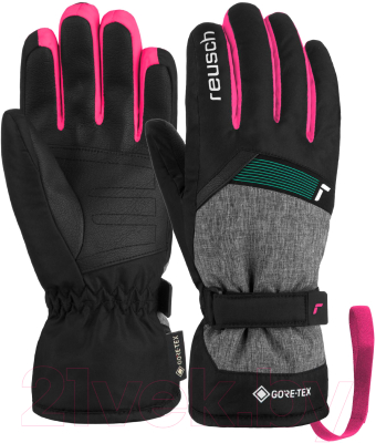 Перчатки лыжные Reusch Flash Gore-Tex Junior / 6261305-7771 (р-р 6.5, Black/Black Melange/Pink)