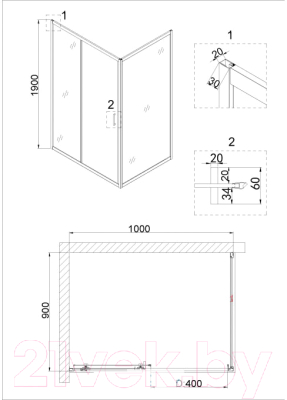 Душевой уголок Niagara 100x90 NG-62-10A-A90