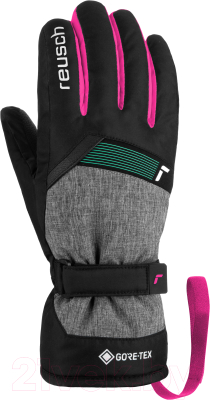 Перчатки лыжные Reusch Flash Gore-Tex Junior / 6261305-7771 (р-р 4, Black/Black Melange/Pink)