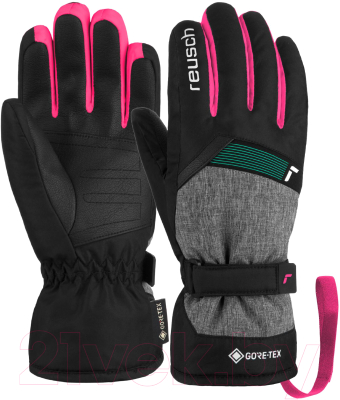 Перчатки лыжные Reusch Flash Gore-Tex Junior / 6261305-7771 (р-р 4, Black/Black Melange/Pink)