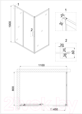 Душевой уголок Niagara 110x80 NG-62-11A-A80