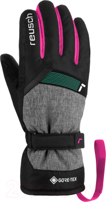 Перчатки лыжные Reusch Flash Gore-Tex Junior / 6261305-7771 (р-р 5, Black/Black Melange/Pink)