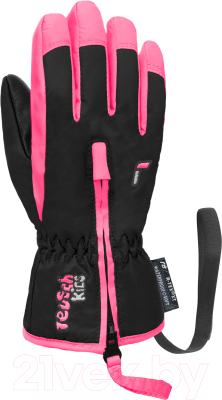 Перчатки лыжные Reusch Ben / 6285108-7769 (р-р 3, Black/Knockout Pink)