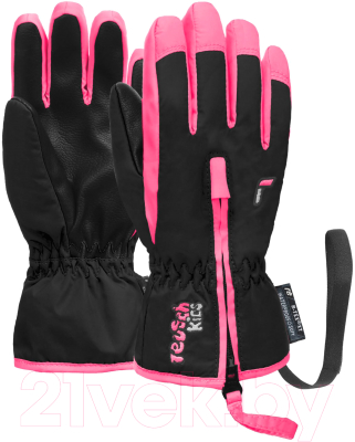 Перчатки лыжные Reusch Ben / 6285108-7769 (р-р 4, Black/Knockout Pink)