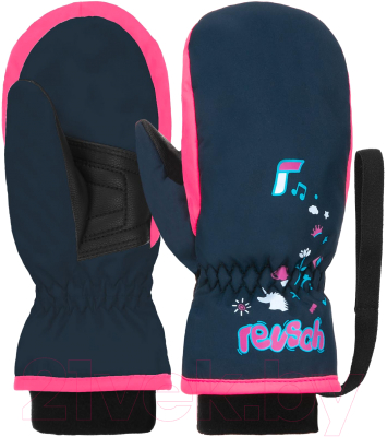 Варежки лыжные Reusch Kids Mitten / 6285405-4540 (р-р 2, Dress Blue/Knockout Pink)