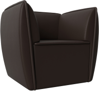 Кресло мягкое Лига Диванов Бергамо (экокожа коричневый) - 