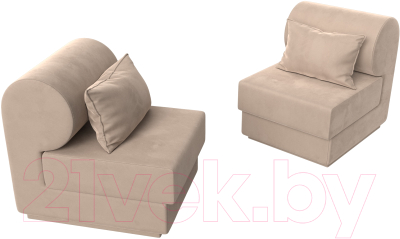 Комплект мягкой мебели Лига Диванов Кипр набор 1 (велюр бежевый)