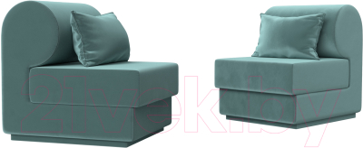 Комплект мягкой мебели Лига Диванов Кипр набор 1 (велюр бирюзовый)