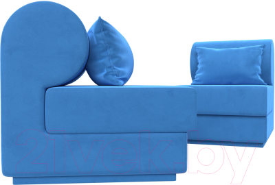 Комплект мягкой мебели Лига Диванов Кипр набор 1 (велюр голубой)