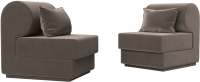 Комплект мягкой мебели Лига Диванов Кипр набор 1 (велюр коричневый) - 