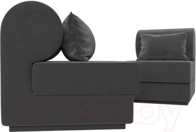 Комплект мягкой мебели Лига Диванов Кипр набор 1 (велюр серый)