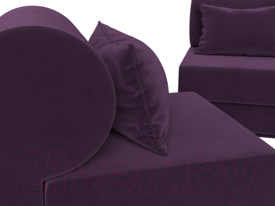 Комплект мягкой мебели Лига Диванов Кипр набор 1 (велюр фиолетовый)