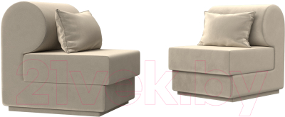 Комплект мягкой мебели Лига Диванов Кипр набор 1 (микровельвет бежевый)