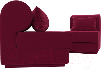 Комплект мягкой мебели Лига Диванов Кипр набор 1 (микровельвет бордовый)