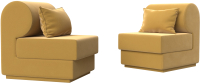 Комплект мягкой мебели Лига Диванов Кипр набор 1 (микровельвет желтый) - 