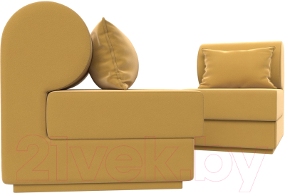 Комплект мягкой мебели Лига Диванов Кипр набор 1 (микровельвет желтый)