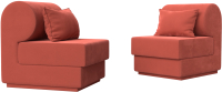 Комплект мягкой мебели Лига Диванов Кипр набор 1 (микровельвет коралловый) - 